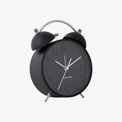 Habitat Karlsson Iconic Matt Analogue Alarm Clock - Black