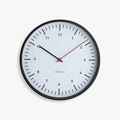 Habitat Habitat Analogue Wall Clock - Black & White