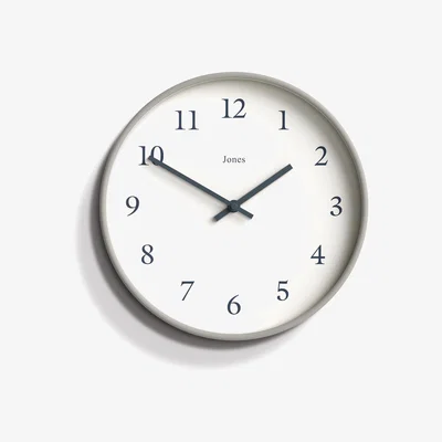 Habitat Jones Clocks Linen Analogue Wall Clock - Grey