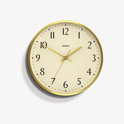 Habitat Jones Clocks Edge Brushed Analogue Wall Clock - Gold
