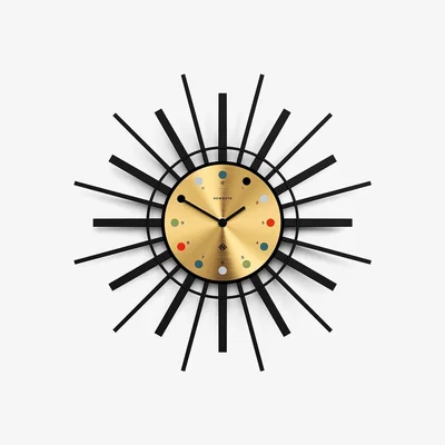 Heal's Newgate The Stingray Clock Brass and Black - Heal's UK Furniture