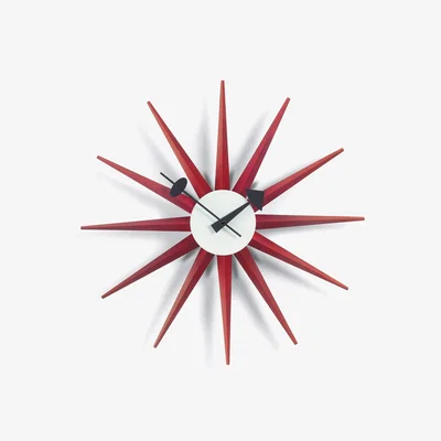 Heal's Vitra Sunburst Red Wall Clock - Heal's UK Furniture