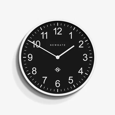 Heal's Newgate Number Three Professor Wall Clock Polar White Black Face - Heal's UK Furniture