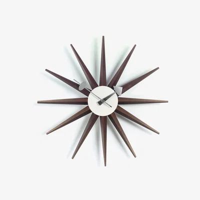 Heal's Vitra Sunburst Walnut Wall Clock - Heal's UK Furniture
