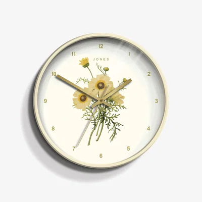 Homebase Jones Botanical Daisy Clock - Cream