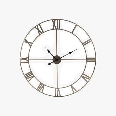 Homebase Wall Clock - Pewter - 80cm