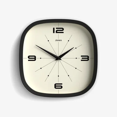 Homebase Jones Pulsar Wall Clock - 25cm - Black