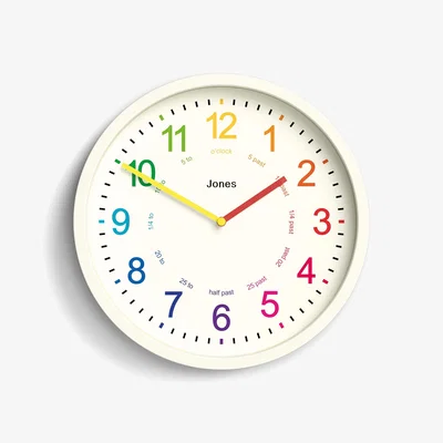 Homebase Jones Kids Wall Clock - 25cm - White