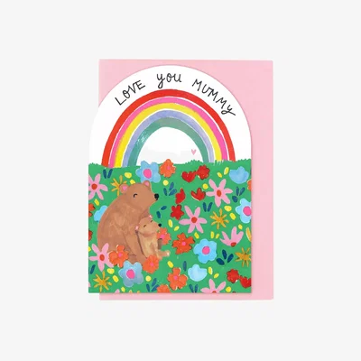 John Lewis Stop the Clock Design Mummy Rainbow Bears Mother's Day Card