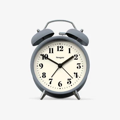 John Lewis Newgate Clocks Theatre Silent Sweep Analogue Alarm Clock, French Navy