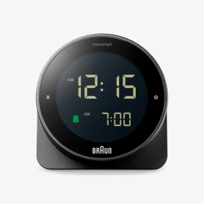 John Lewis Braun Rotate Digital Travel Alarm Clock, Black