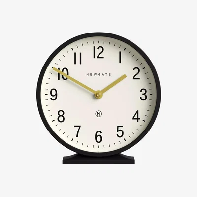 John Lewis Newgate Clocks Round Analogue Mantel Clock, Black