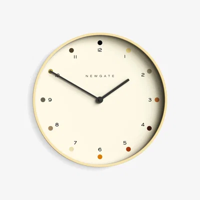 John Lewis Newgate Clocks Mr Clarke Plywood Analogue Wall Clock, 45cm, Natural/Multi