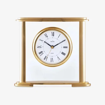John Lewis Acctim Colgrove Roman Numeral Mantel Clock, Gold