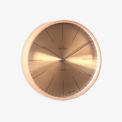 John Lewis Acctim Strathblane Analogue Quartz Wood Wall Clock, 22cm, Brass