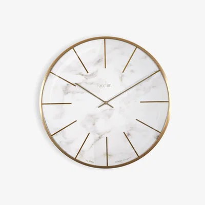 John Lewis Acctim Luxe Metal Analogue Quartz Wall Clock, 39cm, Brushed Brass