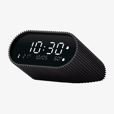 John Lewis Lexon Ray LCD Digital Alarm Clock, Black