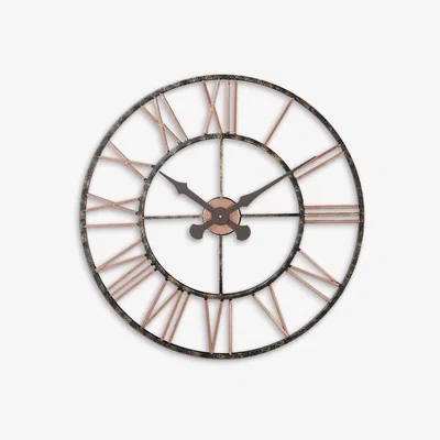 John Lewis Lascelles Analogue Skeleton Roman Numeral Outdoor Wall Clock, 70cm, Copper