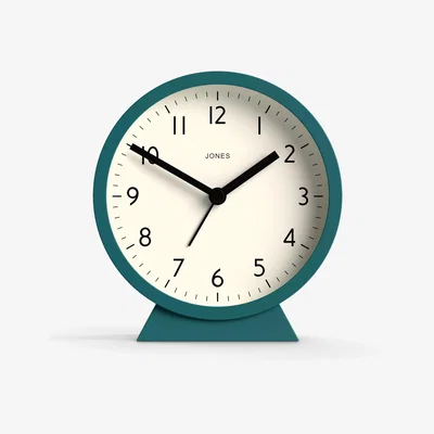 John Lewis Jones Clocks Analogue Alarm Clock, Priceless Blue