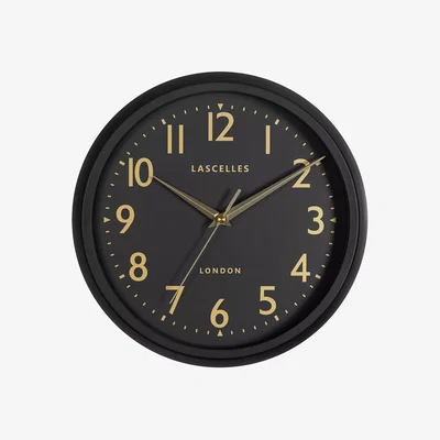 John Lewis Brookpace Lascelles Retro Arabic Numeral Non-Ticking Sweep Wall Clock, 30cm, Black