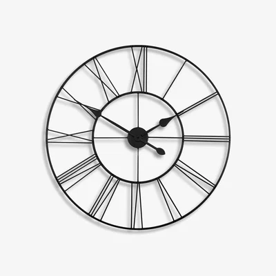 John Lewis Thomas Kent Waterproof Large Skeleton Wall Clock, 80cm, Black
