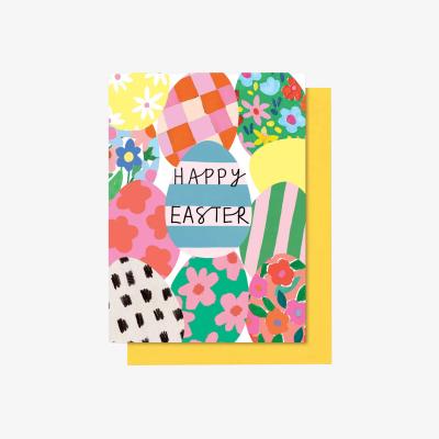 John Lewis Stop the Clock Design Patterned Eggs Easter Card
