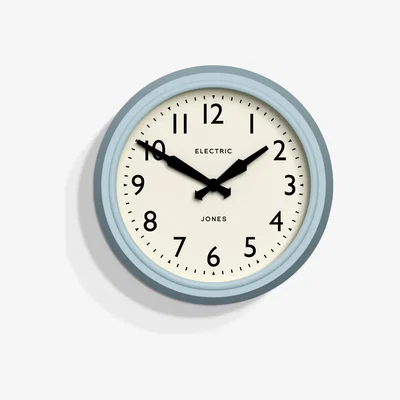 John Lewis Jones Clocks Telecom Wall Clock, 30cm, Clear Blue