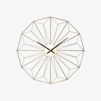 John Lewis Lascelles Large Metal Wire Analogue Wall Clock, 100cm, Gold