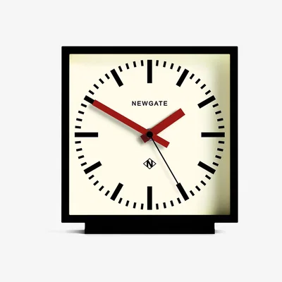 John Lewis Newgate Clocks Railway Silent Sweep Analogue Mantel Clock, 20cm, Black