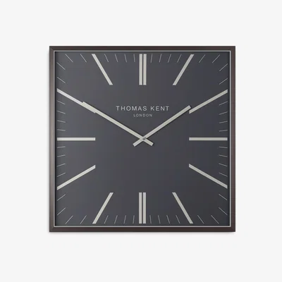 John Lewis Thomas Kent Garrick Square Analogue Wall Clock, 40cm, Graphite