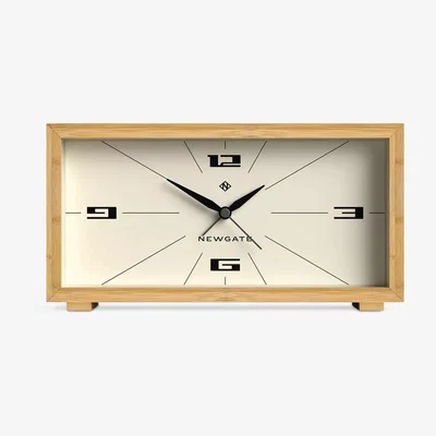 John Lewis Newgate Clocks Lemur Bamboo Analogue Alarm Clock, Natural