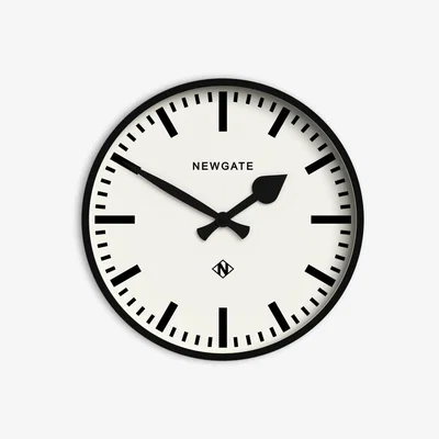 John Lewis Newgate Clocks Quartz Railway Wall Clock, 37cm, Black