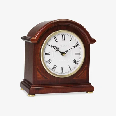 John Lewis London Clock Company Hourly Chiming Dome Mantel Clock, Natural/Gold