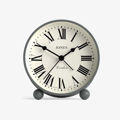 John Lewis Jones Clocks Marble Roman Numeral Analogue Alarm Clock, Moss Green