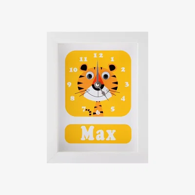 John Lewis Stripey Cats Personalised Terrance Tiger Framed Clock, 23 x 18cm
