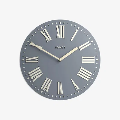 John Lewis Jones Clocks Strand Roman Numeral Analogue Wall Clock, 30cm, French Navy