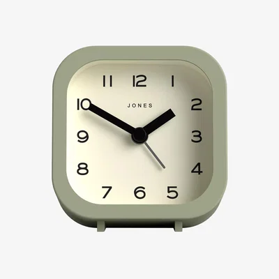 John Lewis Newgate Clocks Bob Analogue Alarm Clock, Modern Green