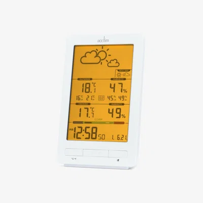 John Lewis Acctim Skyler Weather Station Digital Alarm Clock, White