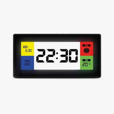 John Lewis Space Hotel Robot 10 LCD Digital Alarm Clock, Black