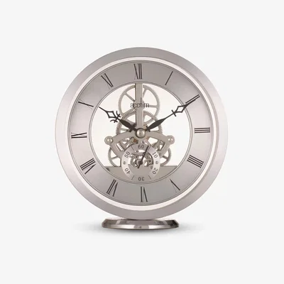 John Lewis Acctim Milledon Skeleton Mantel Carriage Clock, 13cm, Silver
