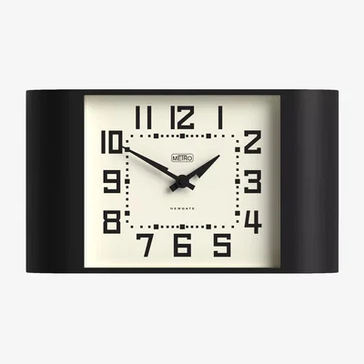 John Lewis Newgate Clocks Metro Square Dial Analogue Wall Clock, Black
