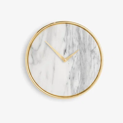 John Lewis John Lewis + Swoon Wolff Marble Wall Clock, 32cm, White/Gold