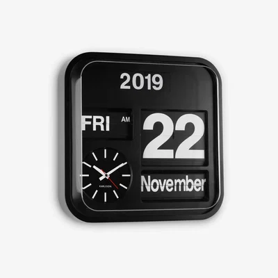 John Lewis Karlsson Big Flip Wall Clock, 43cm, Black