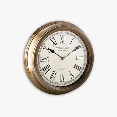 John Lewis Acctim Towcester Redbourn Analogue Roman Numeral Wall Clock, 30cm, Gold