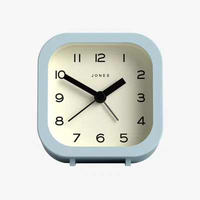 John Lewis Jones Clocks Bob Analogue Alarm Clock, Clear Blue
