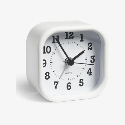 John Lewis John Lewis ANYDAY Quartz Analogue Alarm Clock, White