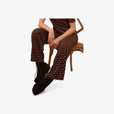 John Lewis Traffic People Zelda Clock Work Straight Leg Trousers, Orange