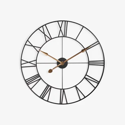 John Lewis John Lewis Large Roman Numeral Skeleton Wall Clock, Black