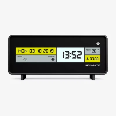 John Lewis Newgate Clocks Futurama LCD Digital Alarm Clock, Black