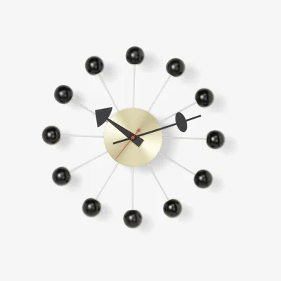 John Lewis Vitra George Nelson Ball Analogue Wall Clock, 33cm, Black